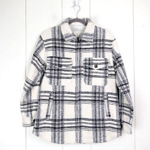 Joie Jacket Womens SZ XS Fleece Plaid Relaxed Oversized Full Zip Outdoors Fall